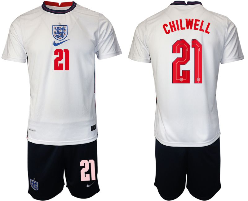 Men 2020-2021 European Cup England home white #21 Nike Soccer Jersey->england jersey->Soccer Country Jersey